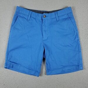 Nautica Blue Casual Slash Pockets Flat Front Chinos Shorts Mens Size 30